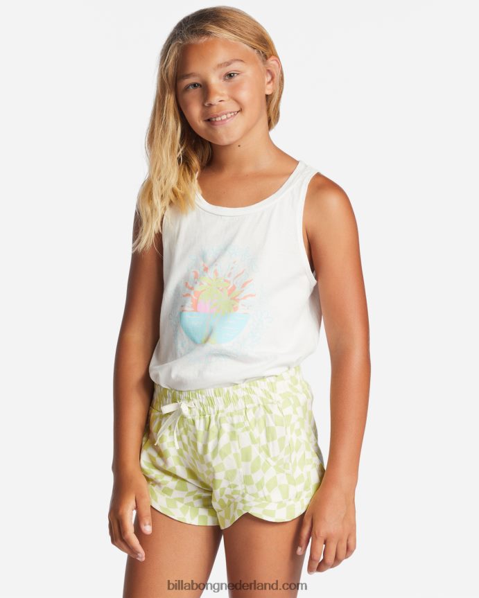 Billabong meisjes mad for you korte broek met elastische taillelichte limoen 4D20H2763
