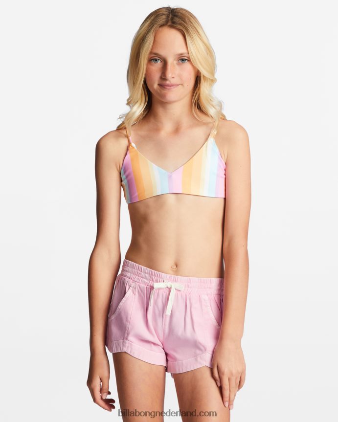 Billabong meisjes mad for you korte broek met elastische taillevrolijk roze 4D20H2692