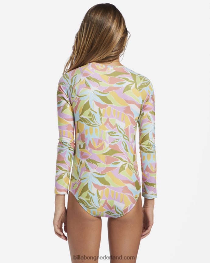Billabong meisjes tropic crush lange mouw upf 50 zwempak uit één stukmulti 4D20H2604