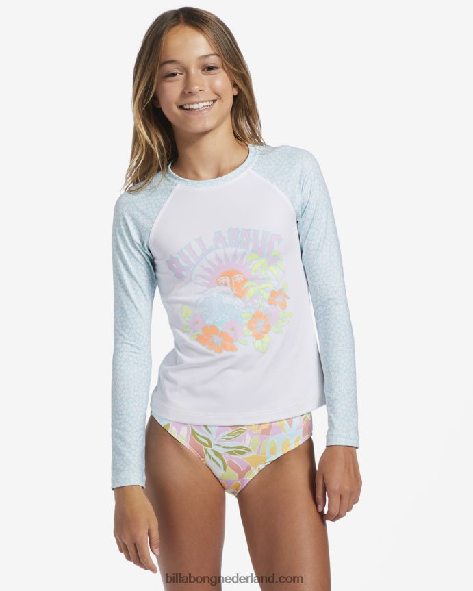 Billabong meisjes tropic crush longsleeve upf 50 rashguardzout kristal 4D20H2607