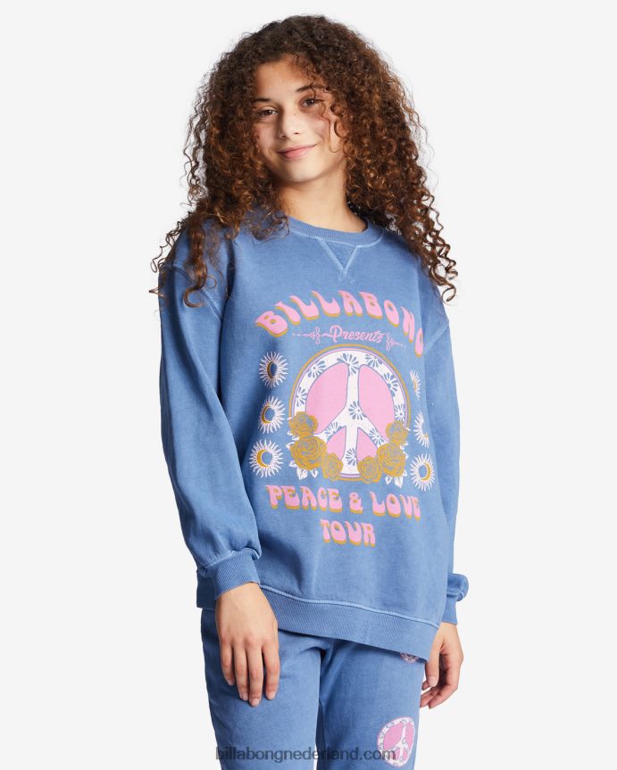Billabong meisjes golvend sweatshirt met ronde hals makengemiddelde wijnoogst 4D20H2793