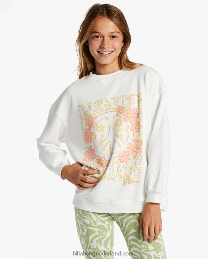 Billabong meisjes golvend sweatshirt met ronde hals makenzout kristal 4D20H2622
