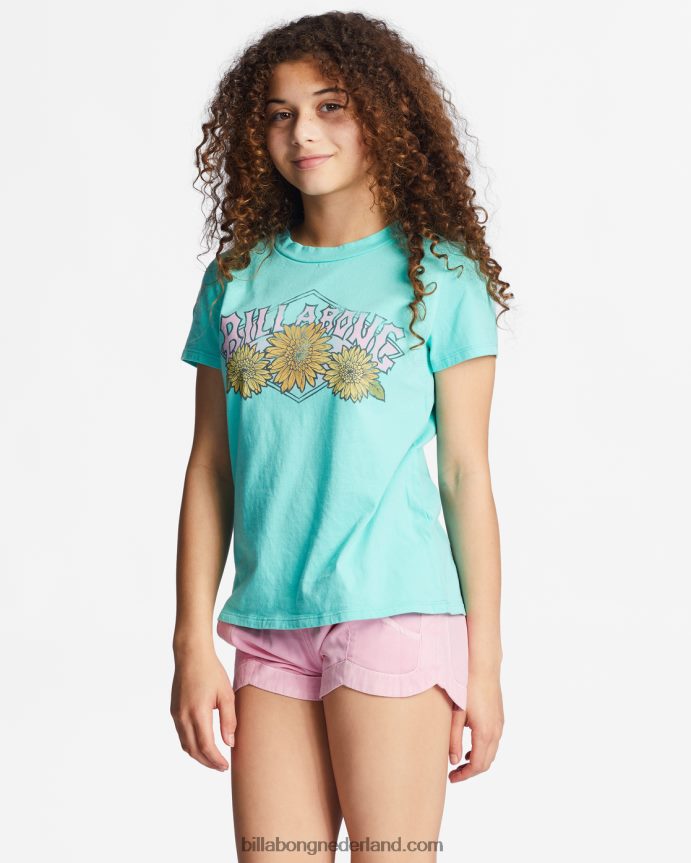 Billabong meisjes 4-16 oversized T-shirt met zonnebloemlichte lagune 4D20H2691