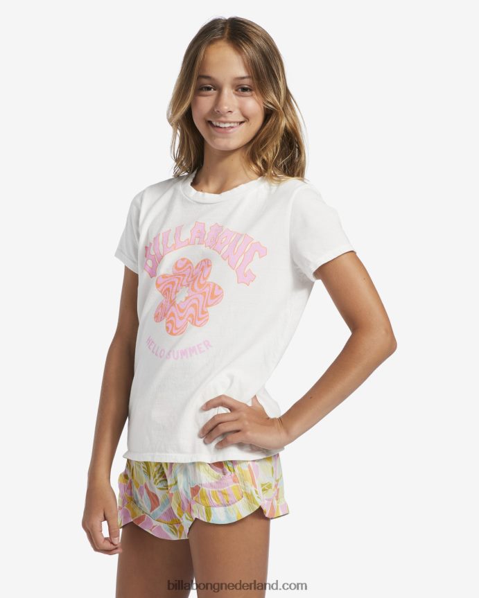 Billabong meisjes hallo zomer oversized t-shirtzout kristal 4D20H2670