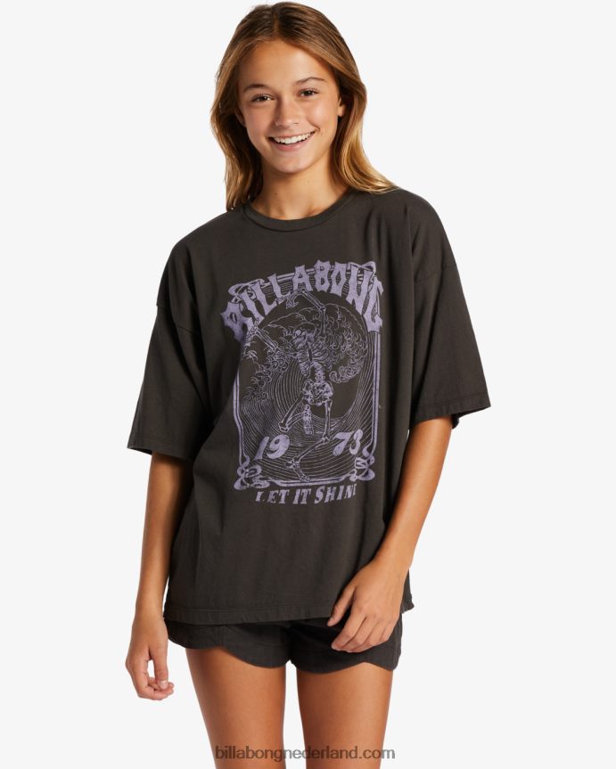 Billabong meisjes laat het glanzen t-shirtuit zwart 4D20H2615