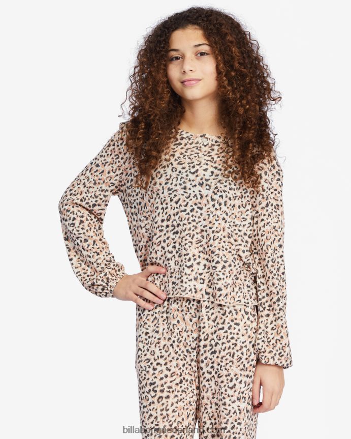 Billabong meisjes vrolijke henley top met lange mouwendier 4D20H2807
