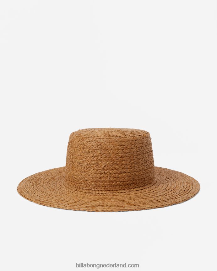 Billabong vrouwen hoed met getijdenpatroongouden Kust 4D20H2471