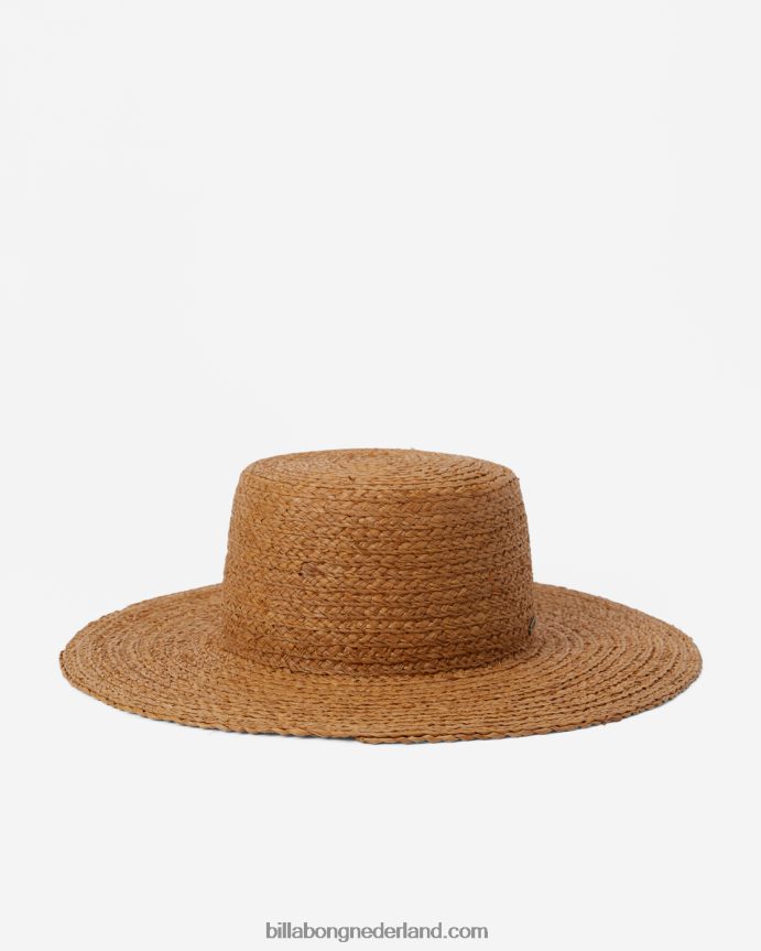 Billabong vrouwen hoed met getijdenpatroongouden Kust 4D20H2471