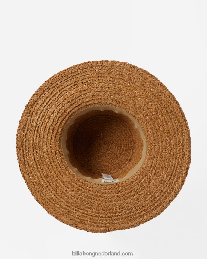 Billabong vrouwen hoed met getijdenpatroongouden Kust 4D20H2471