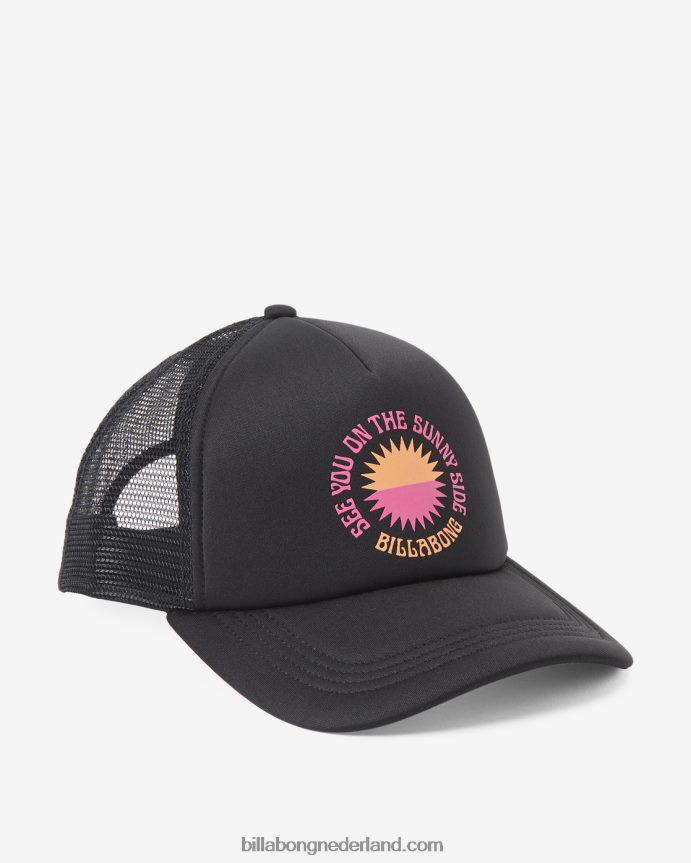 Billabong vrouwen over golven trucker petzwart 4D20H2385