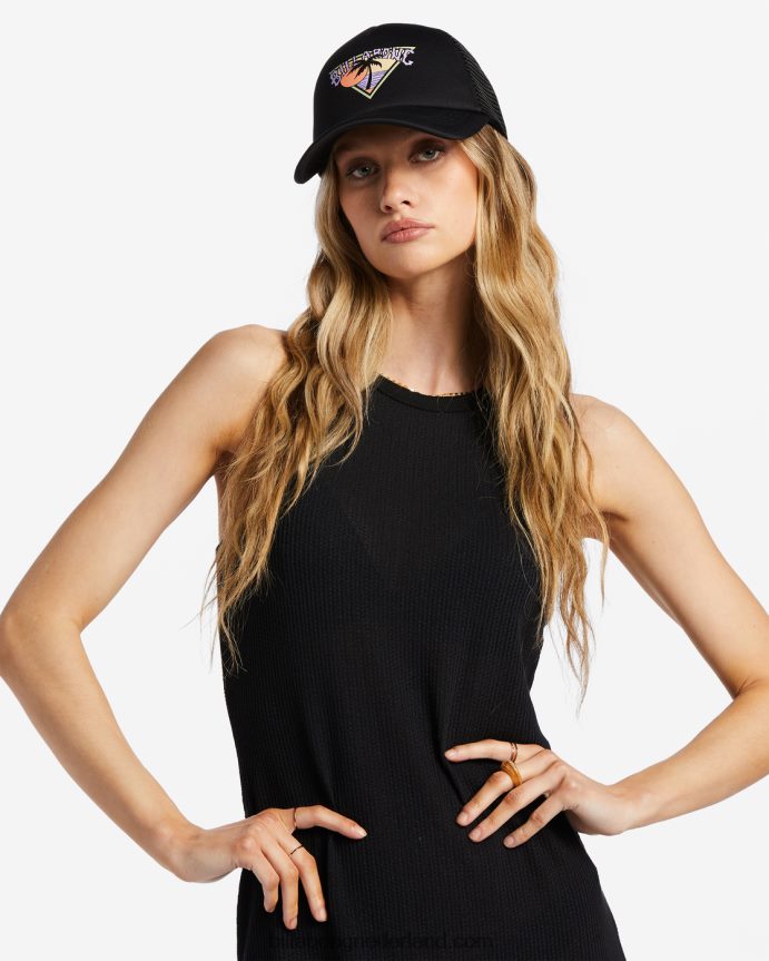 Billabong vrouwen over golven trucker petzwart zand 4D20H2421
