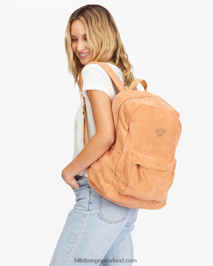Billabong vrouwen scholen uit corduroy rugzakwoestijn klei 4D20H2417
