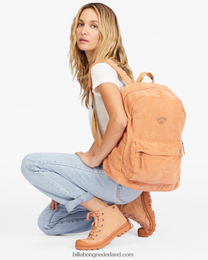 Billabong vrouwen scholen uit corduroy rugzakwoestijn klei 4D20H2417