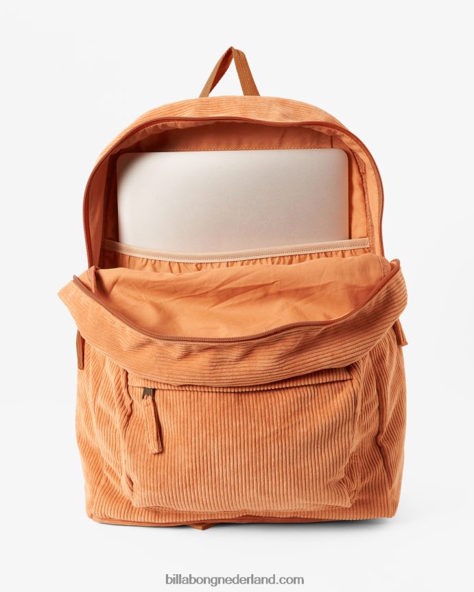 Billabong vrouwen scholen uit corduroy rugzakwoestijn klei 4D20H2417