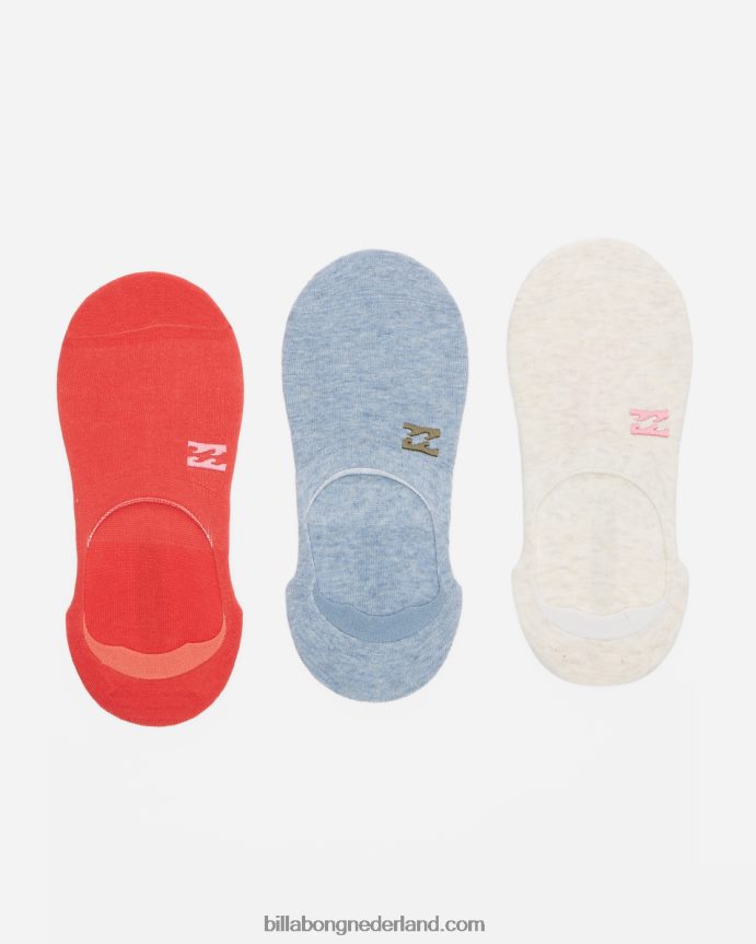 Billabong vrouwen 3-pack core no-show sokkenivoor heide 4D20H2415