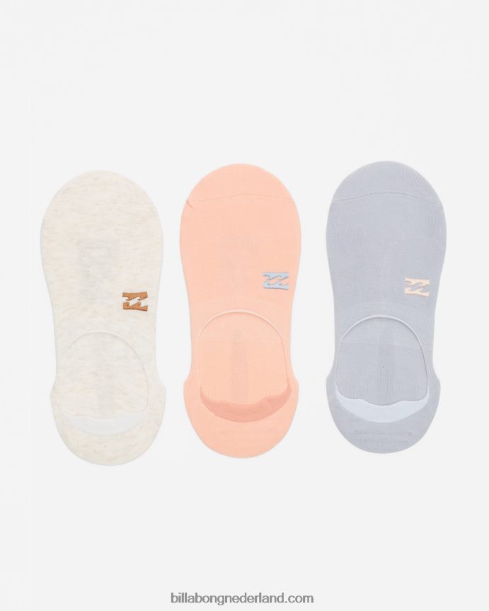 Billabong vrouwen 3-pack core no-show sokkenlichtblauw 4D20H2409