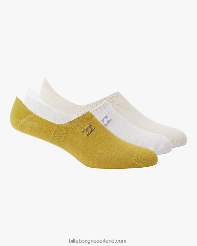 Billabong vrouwen 3-pack core no-show sokkenperzik 4D20H2460