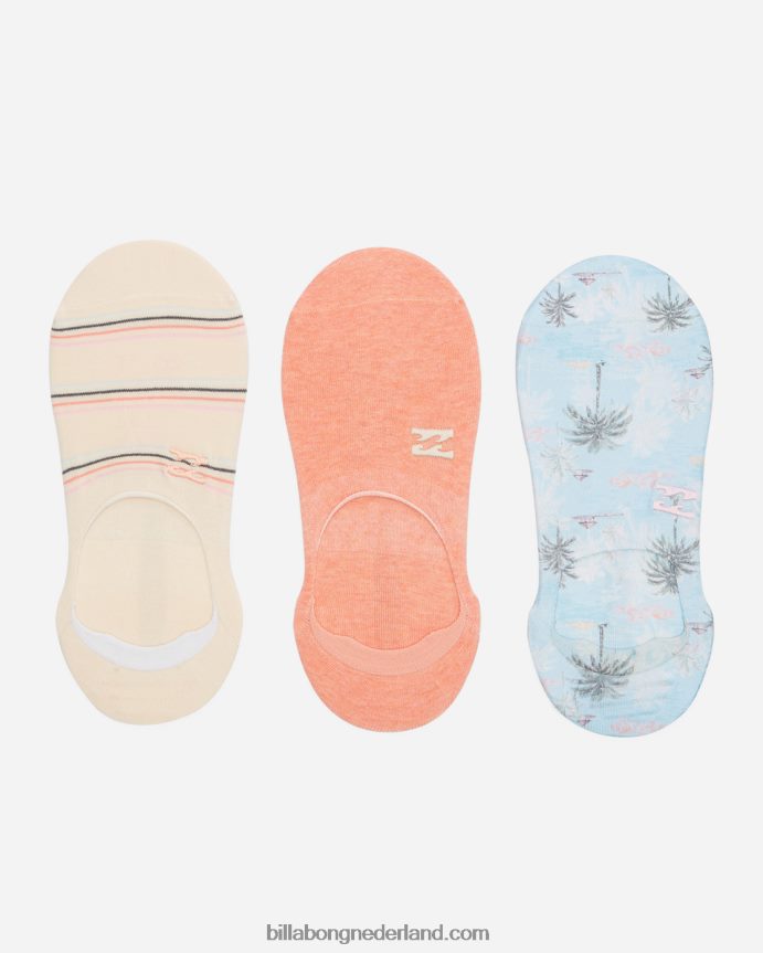 Billabong vrouwen 3-pack safari nights no-show sokkenlichtblauw 4D20H2410