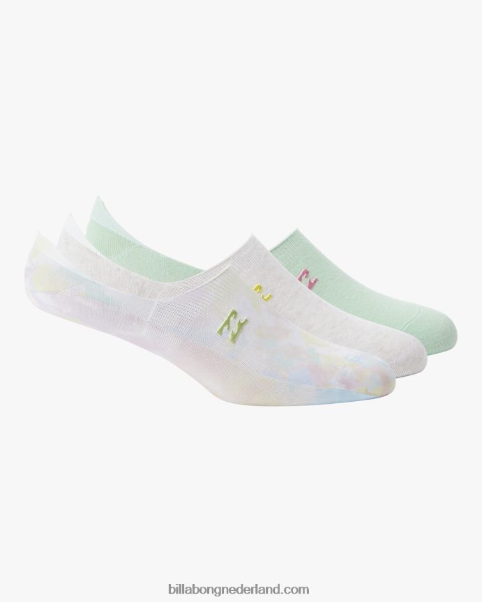 Billabong vrouwen Rainbow Tide 3 pack no-show sokkenmulti 4D20H2414