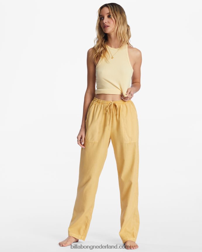 Billabong vrouwen Beachy scherpe geweven broekgouden Kust 4D20H2196