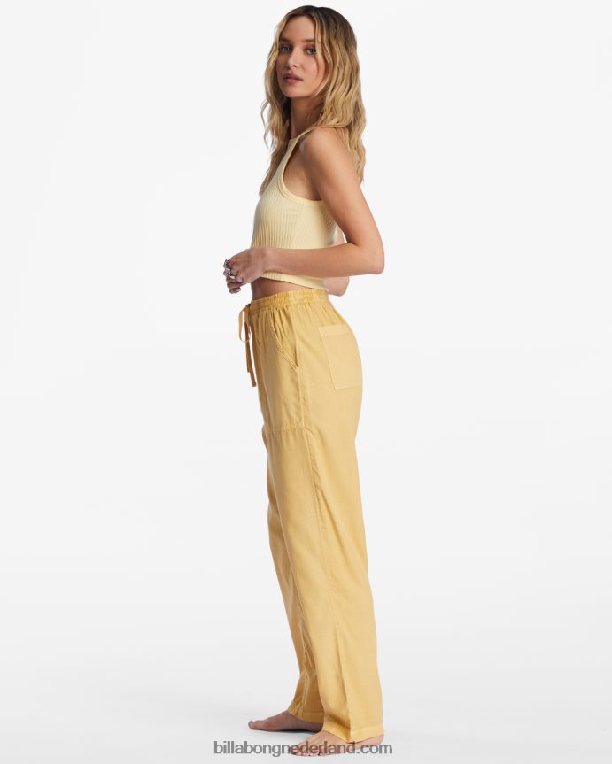 Billabong vrouwen Beachy scherpe geweven broekgouden Kust 4D20H2196
