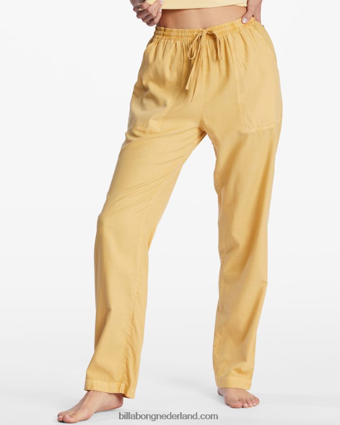 Billabong vrouwen Beachy scherpe geweven broekgouden Kust 4D20H2196