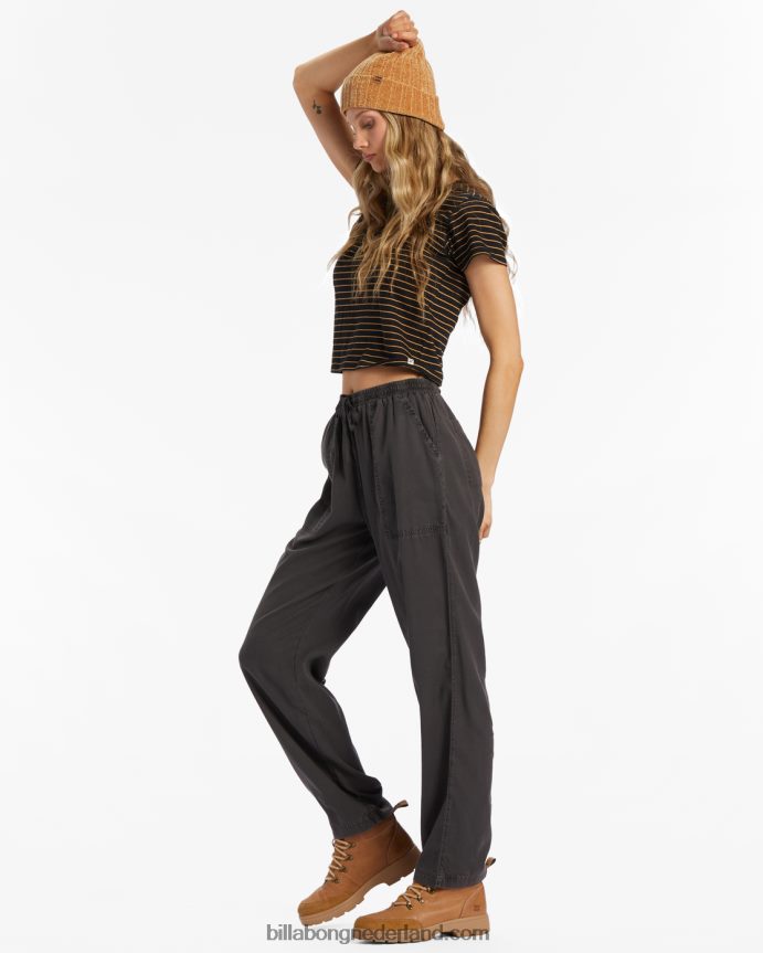Billabong vrouwen Beachy scherpe geweven broekuit zwart 4D20H1934