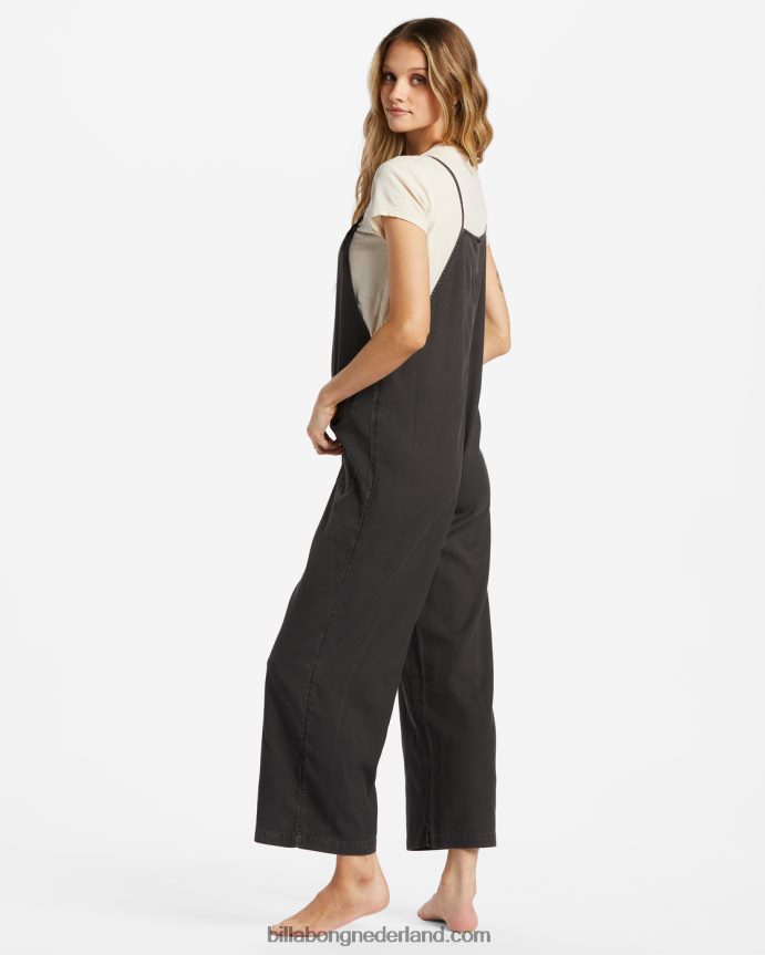 Billabong vrouwen beach cruiser overall met wijde pijpenuit zwart 4D20H1750