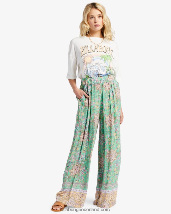 Billabong vrouwen la mer broek met wijde pijpengroente 4D20H1900