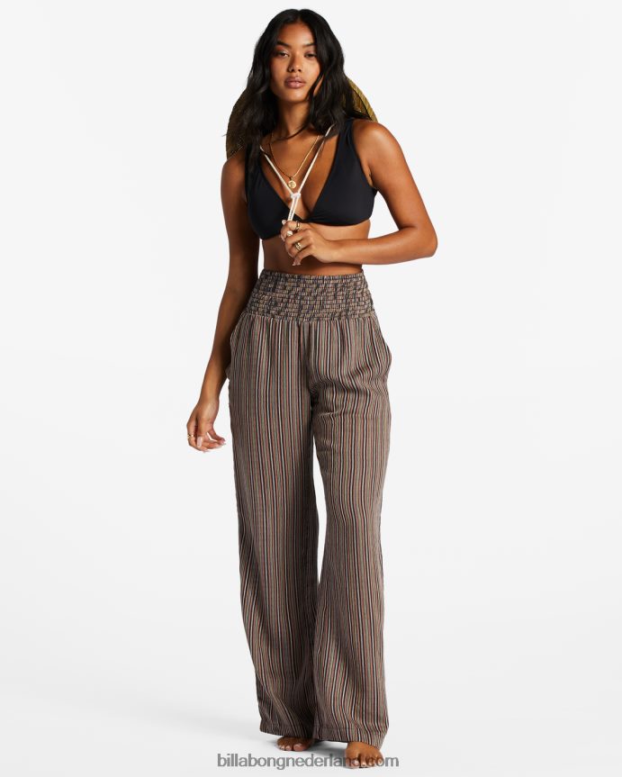 Billabong vrouwen nieuwe golven 2 broek met elastische taillezwart zand 4D20H2022