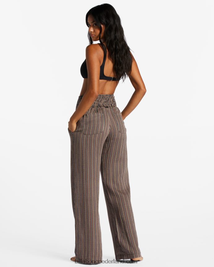 Billabong vrouwen nieuwe golven 2 broek met elastische taillezwart zand 4D20H2022