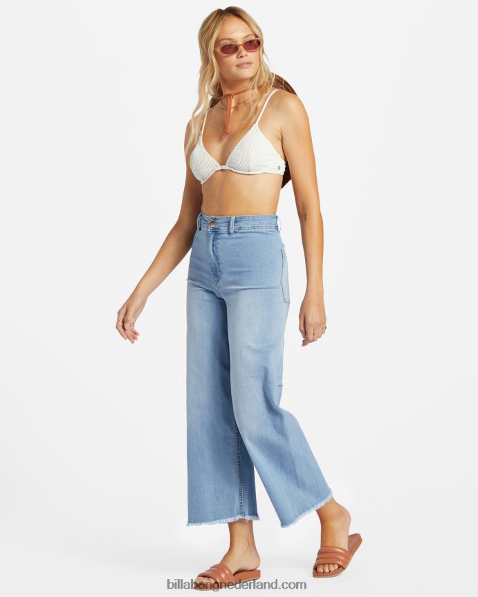 Billabong vrouwen vrije val indigo jeans met wijde pijpensurf spray 4D20H1868