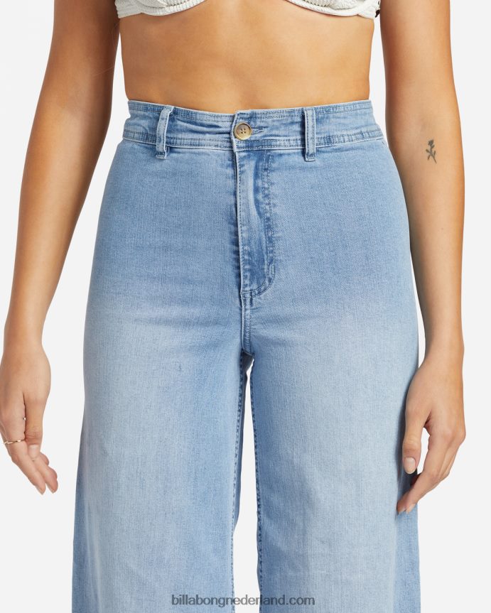Billabong vrouwen vrije val indigo jeans met wijde pijpensurf spray 4D20H1868