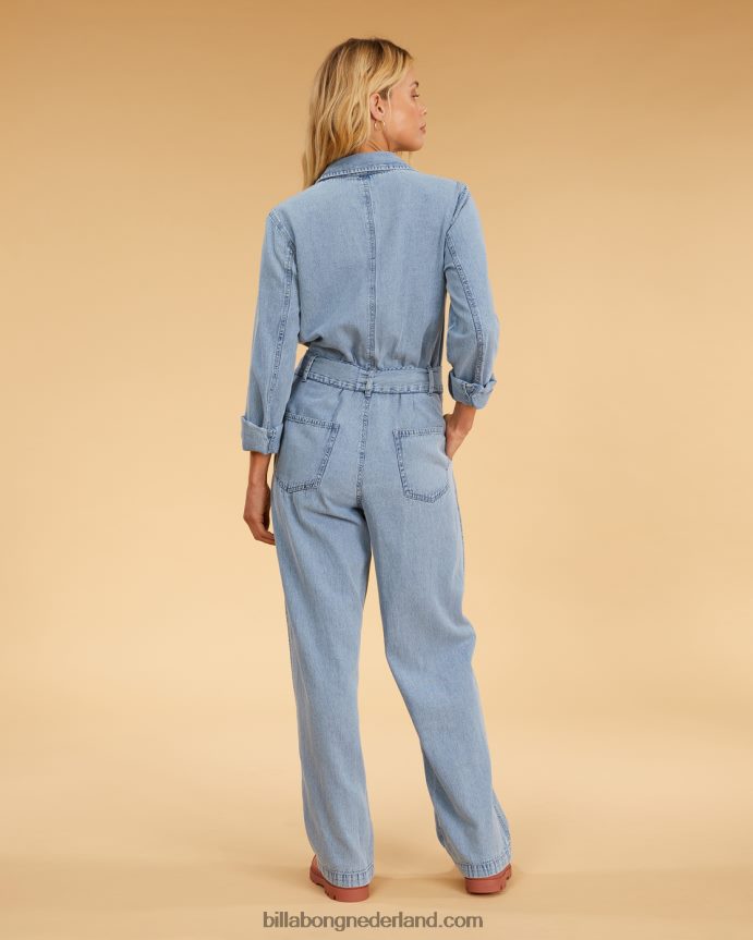 Billabong vrouwen zoute blonde zondaguniform jumpsuit met lange mouwenzout blauw 4D20H2319