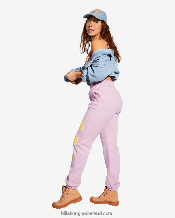 vrouwen billabong x smiley happy saturday joggersdame lavendel 4D20H2206
