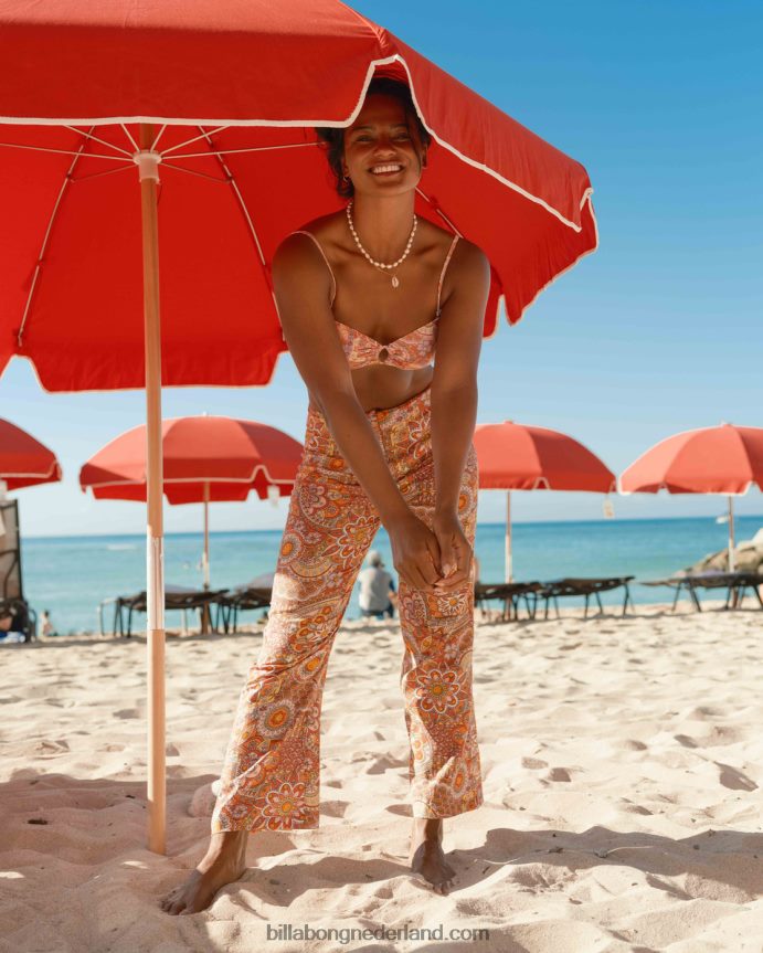 vrouwen billabong x smiley so trippy linnen broekmulti 4D20H2176