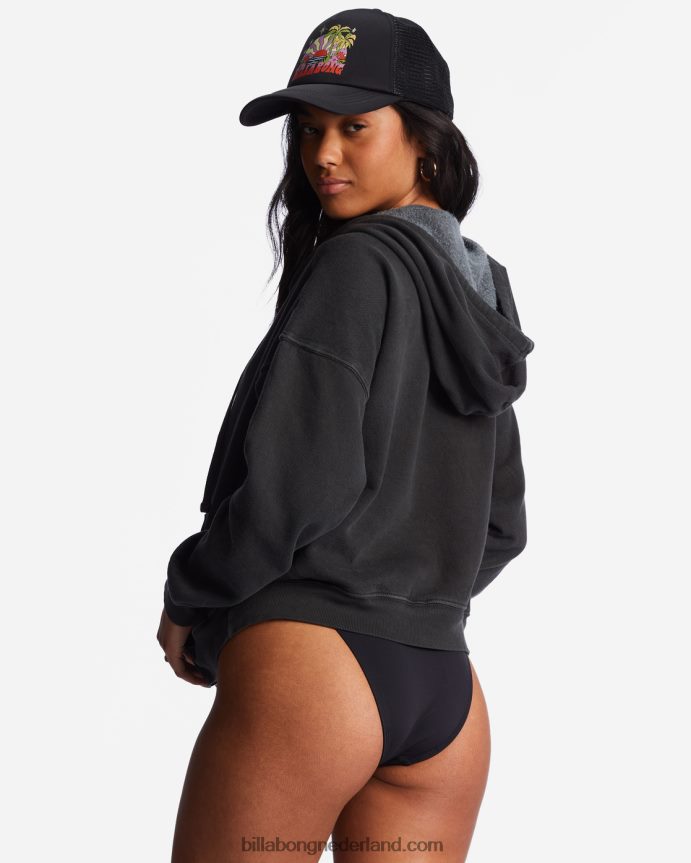 Billabong vrouwen voor altijd zaterdag hoodiezwart zand 4D20H2017