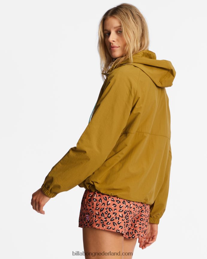 Billabong vrouwen trail langs anorak pullover jackmas mos 4D20H1924