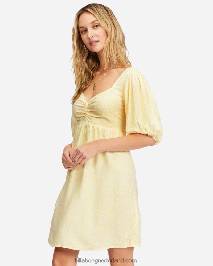 Billabong vrouwen babydoll jurk aan zeezout kristal 4D20H2326