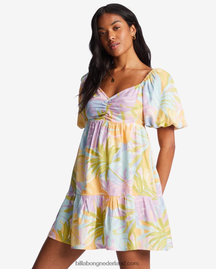 Billabong vrouwen be mine babydoll jurkwit/multi 4D20H2020