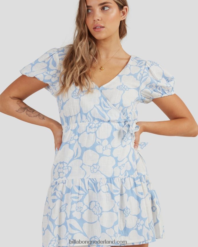 Billabong vrouwen beyond blauwe wikkeljurkzoet blauw 4D20H2290