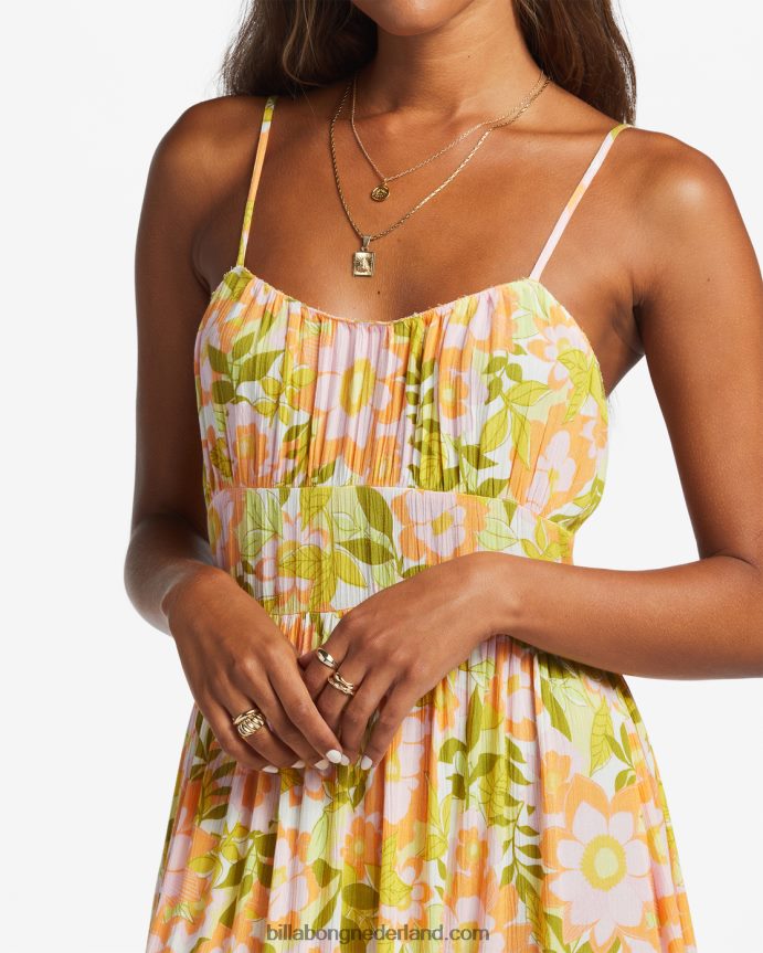 Billabong vrouwen je babe midi-jurksinaasappelschil 4D20H1801