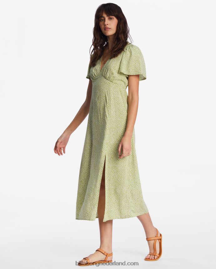 Billabong vrouwen jetset midi-jurkmos weide 4D20H2106