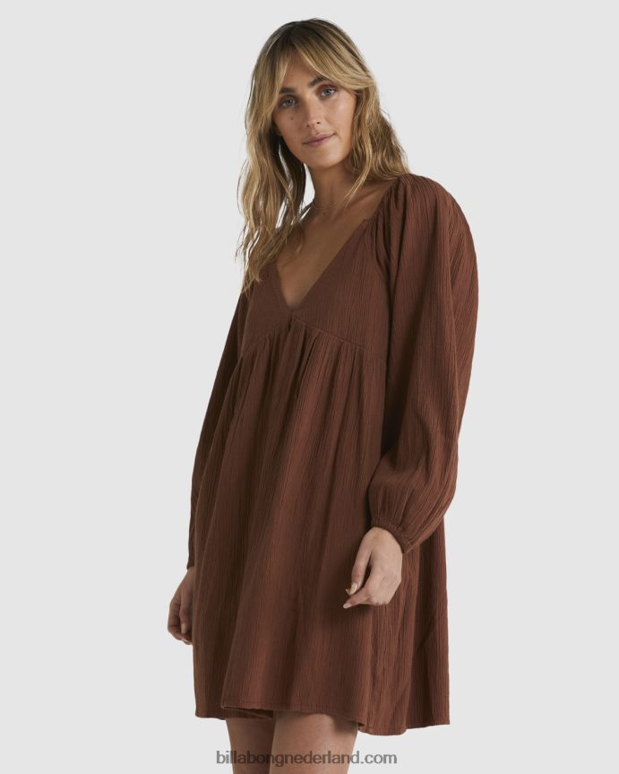 Billabong vrouwen luna mini-jurkdonkere choco 4D20H1792