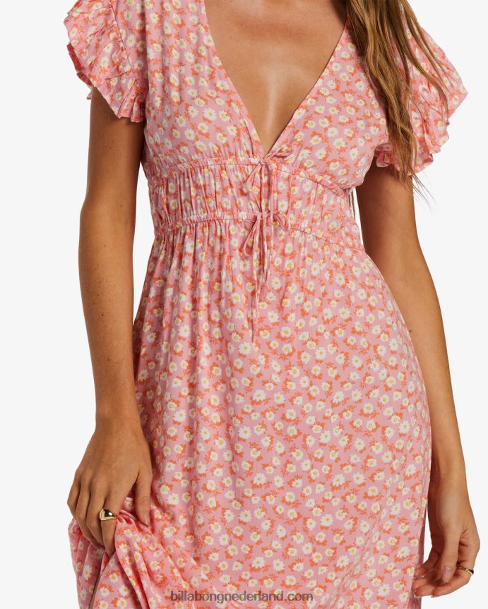 Billabong vrouwen midi-jurk voor een picknickdatumflamingo 4D20H2045