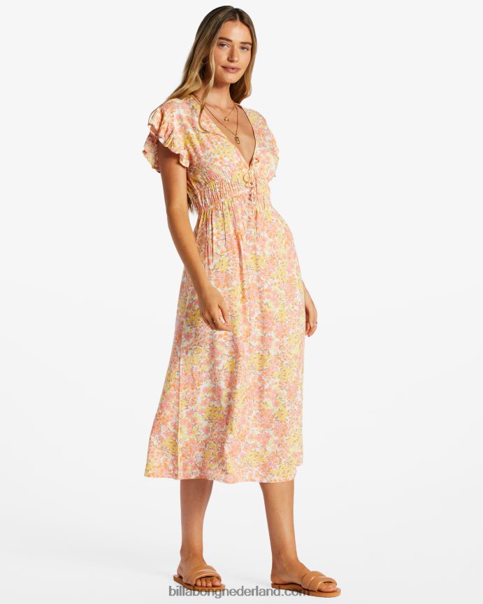 Billabong vrouwen midi-jurk voor een picknickdatumpaloma 4D20H2039