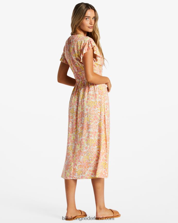 Billabong vrouwen midi-jurk voor een picknickdatumpaloma 4D20H2039