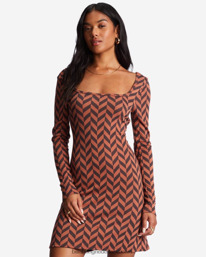 Billabong vrouwen nog steeds je jersey jurk met lange mouwen voor meisjessteen 4D20H2128