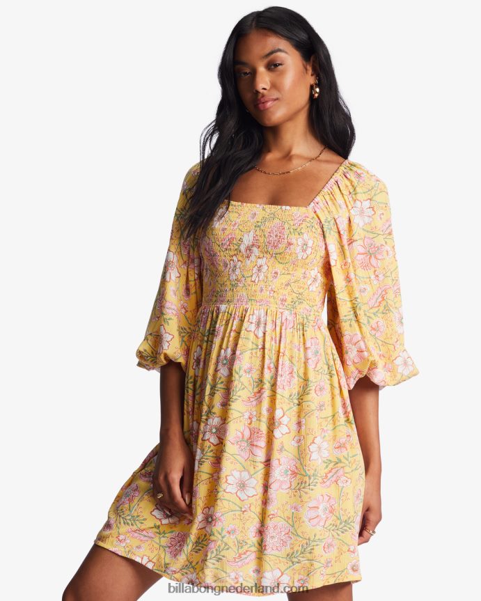 Billabong vrouwen paradijselijke dagen mini-jurkgouden perzik 4D20H2149