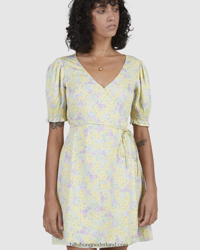 Billabong vrouwen storm wikkeljurkCitroen limoen 4D20H2339